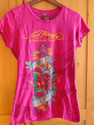 Ed hardy originál dámske tricko l, ed hardy,l