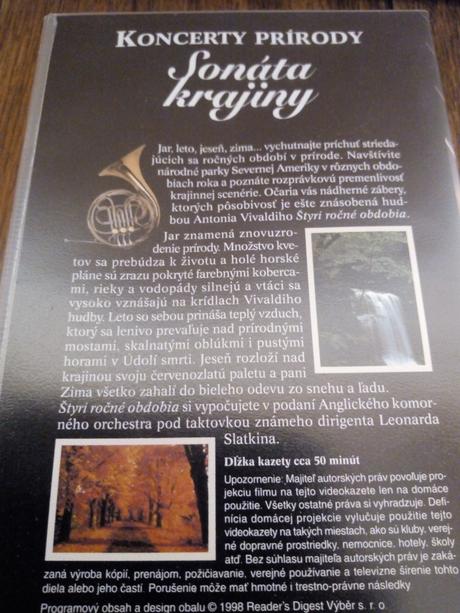 Videokazety vhs - koncerty prírody 3ks,