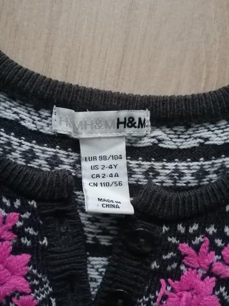 Teplé šaty so zimným motívom, h&m,104