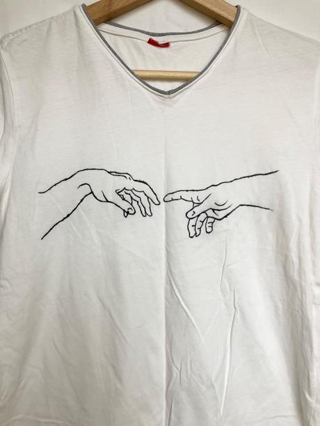 The creation of adam ručne maľované tričko, m