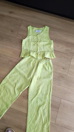 Ľanové nohavice zara plus top, zara,140