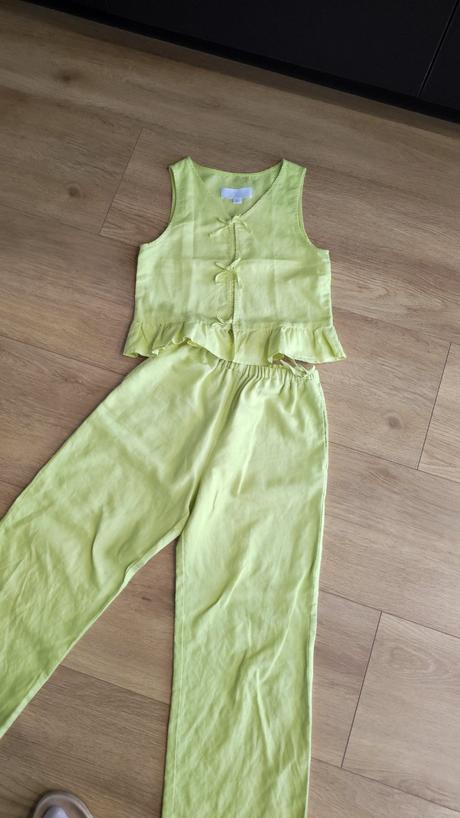 Ľanové nohavice zara plus top, zara,140