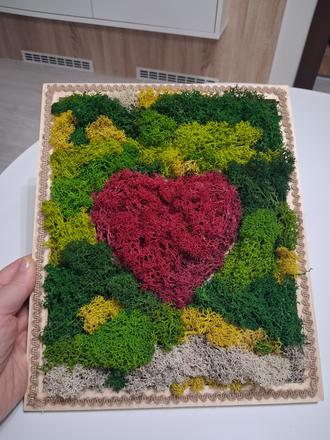 Machový obraz srdce, 