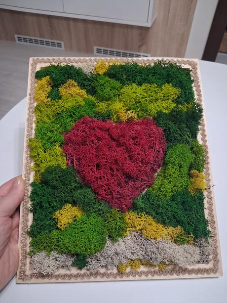 Machový obraz srdce, 