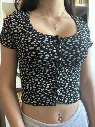 Romantický crop top, fishbone,xs