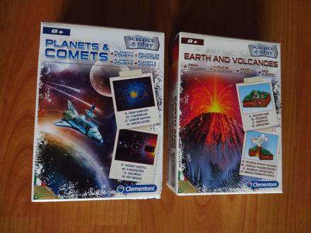 2x náučná hra - planéty a kométy, vulkány - 8+,