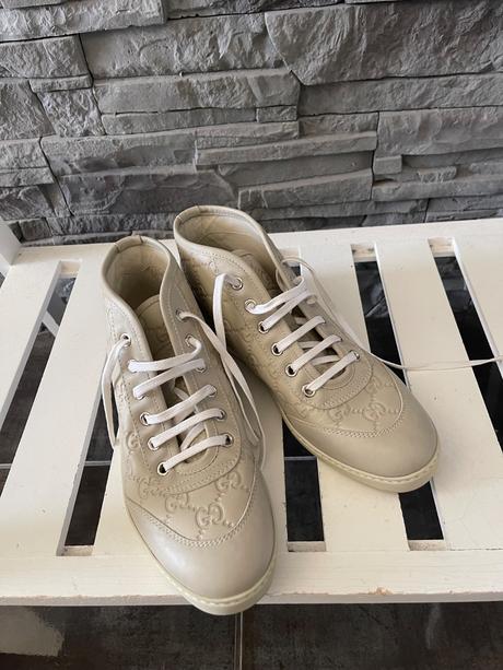 Gucci gg embossed high-top béžové v.36 g, gucci,36