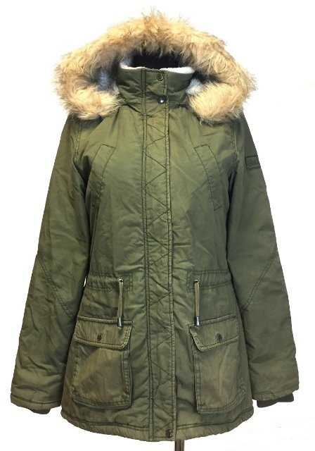 Olivovo zelená bunda s kapucňou, xs