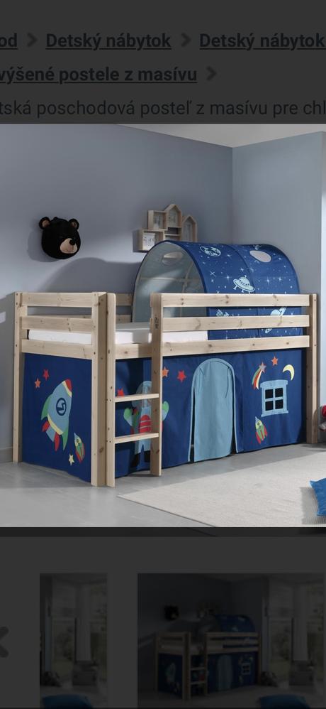 Poschodova postel s bunkrom, šírka (cm): 90,dĺžka (cm): 220