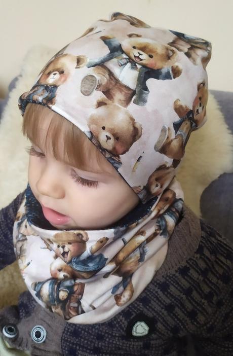 Setik čiapka a nákrčník macko, 98