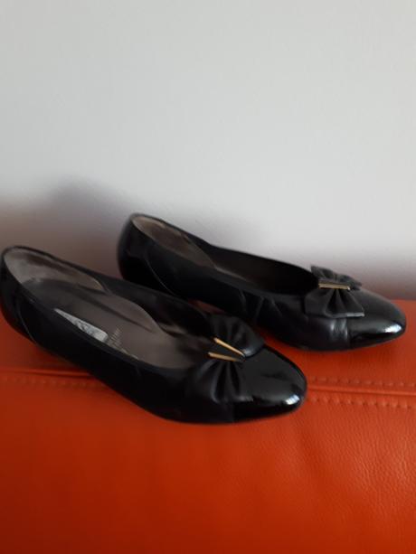 Čierne kožené lodičky, 41