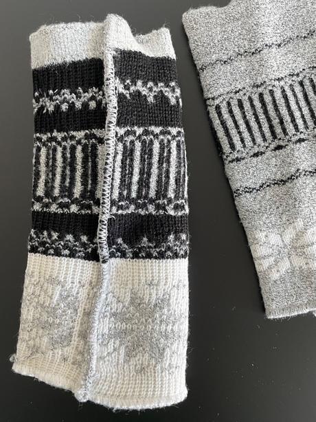 Sivé bezprstové návleky na ruky s nórskym vzorom, s