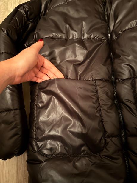 Čierna nova bunda damska zimna vetrovka dlhsia, m