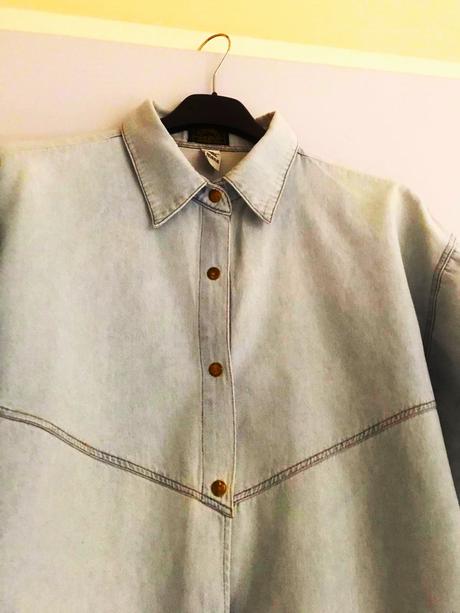 Krátka riflová košeľa na uväzovanie, xl