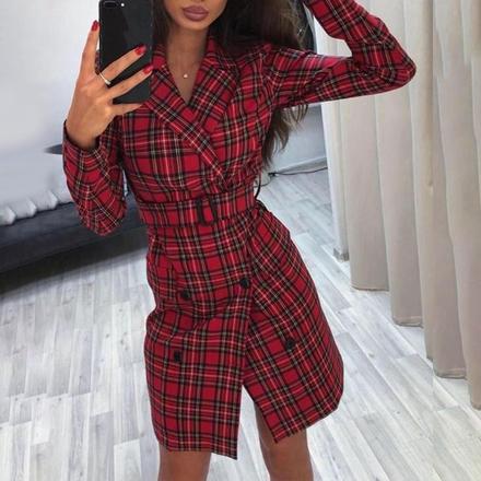 Flanelove kockove saty, l / m / s