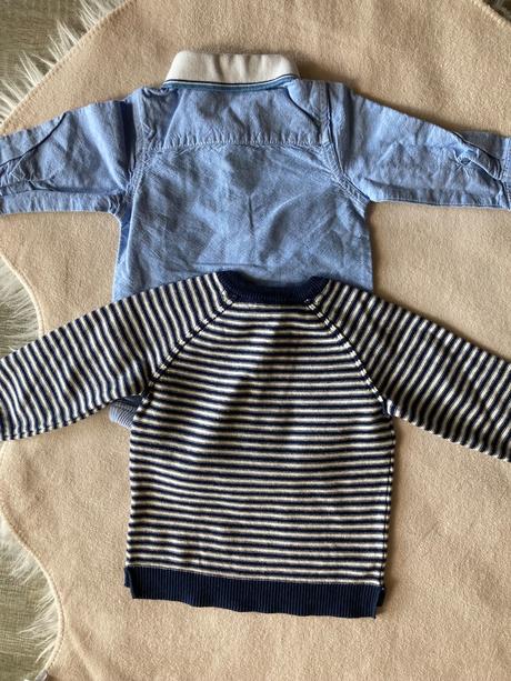 Košeľové body a svetrík 68, h&m,68