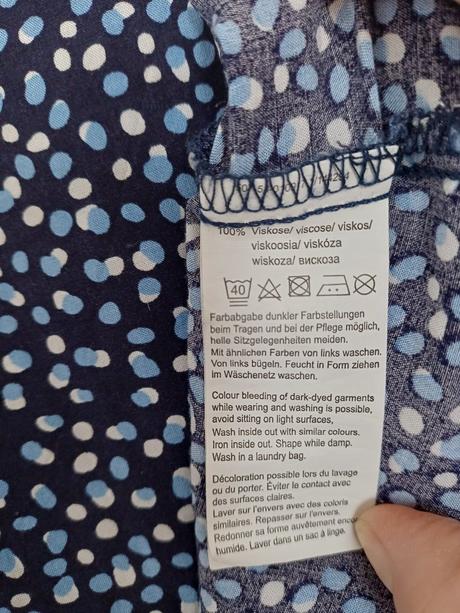 Dámska modrá vzorovaná blúzka, 48