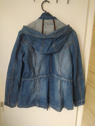 Riflová bunda s kapucňou, c&a,40