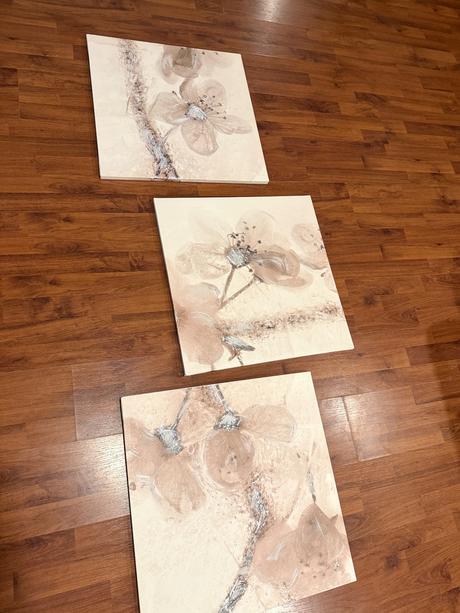 Ikea 3 veľké obrazy kvety, 