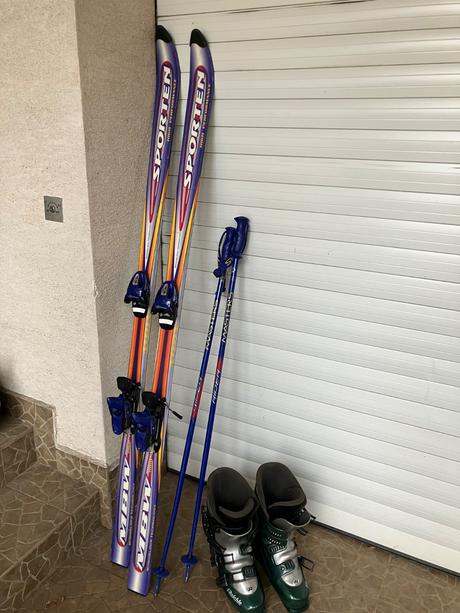 Lyže, palice, lyžiarky, 170-180 cm