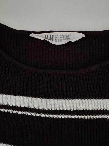 Pásikavý sveter, h&m,158