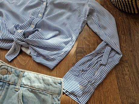 Pruhovaná viskózová košeľa, xs