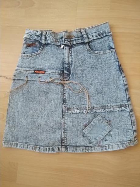 Riflová suknička, 128