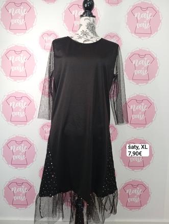 Čierne šaty s tylom, xl
