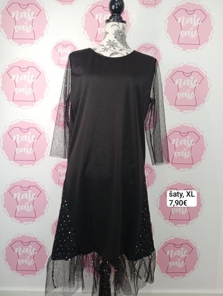 Čierne šaty s tylom, xl