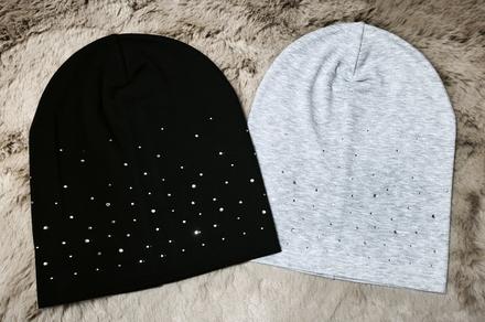 Detská bavlnená čiapka visiaca s kamienkami, 92 - 158