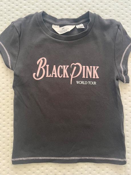 Crop topy black pink, h&m,146