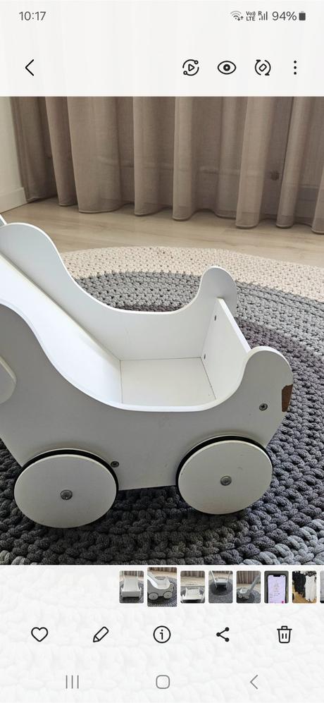 Drevený kočík pre bábiky, 