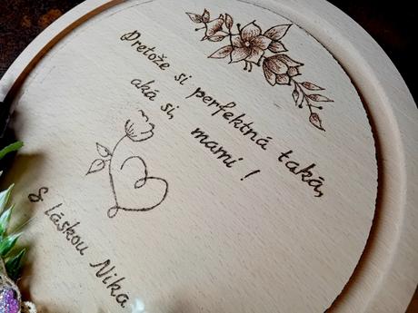 Doska kruh - vypaľované venovanie, 