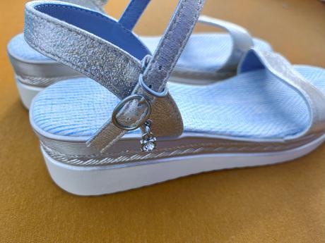 Strieborné sandálky/sandále, 39