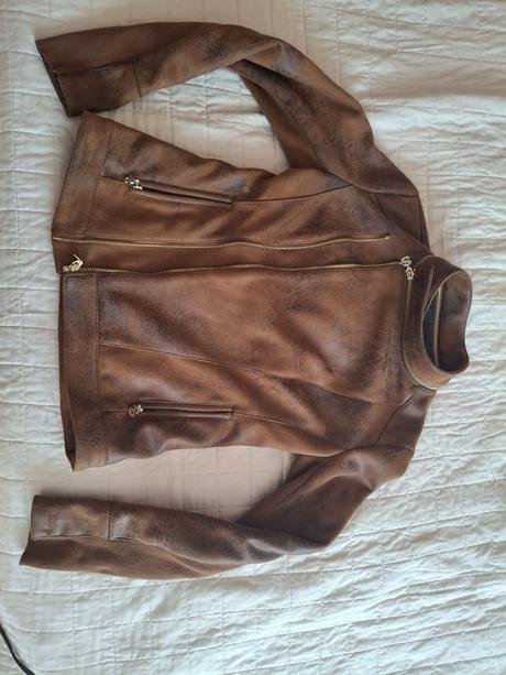 Štýlová bunda do pásu desigual efekt koženej, desigual,38