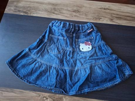 Riflová sukňa hello kitty, h&m,128