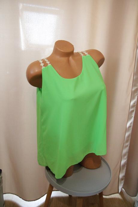 Neónovo zelený top, m, m