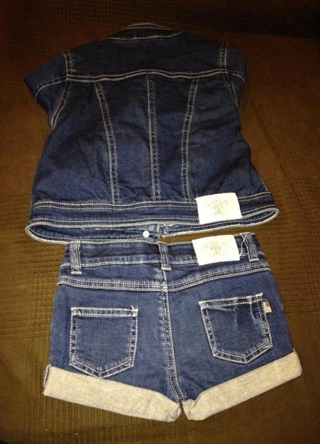 Dievčenská rifľová súprava - bunda a kraťasy, original marines,104