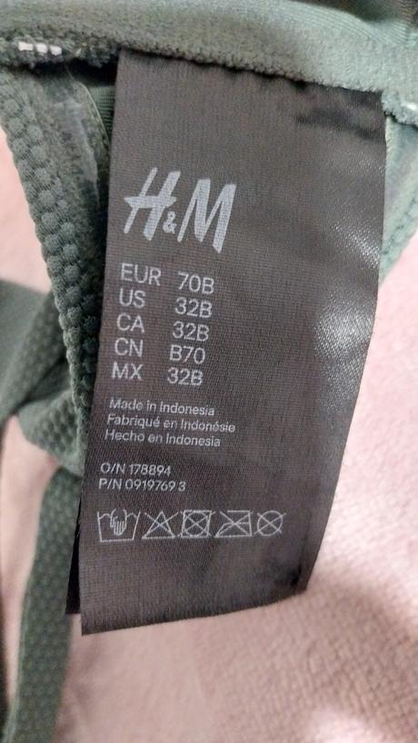 Zelená vystúžená podprsenka h&m 75b, h&m,75b