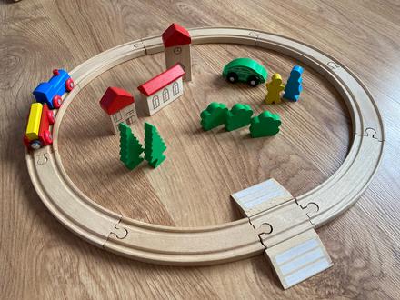 Detská drevená železnica eichhorn,