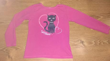Tričko s mačičkou, veľmi málo nosené, dopodopo,128