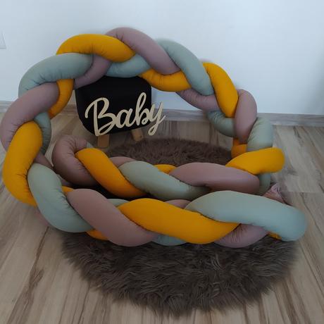 Vrkoč - pletený mantinel do postieľky, šírka (cm): 30,dĺžka (cm): 100