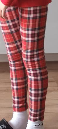 Vianočné legíny kárované s posúvatkom, h&m,140