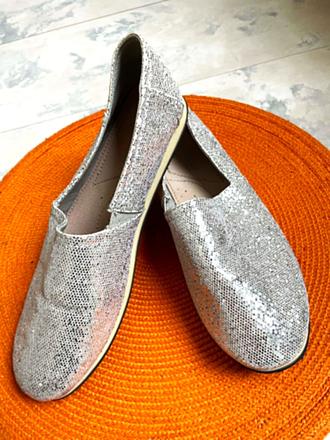 Strieborné luxusné espadrilky, 38