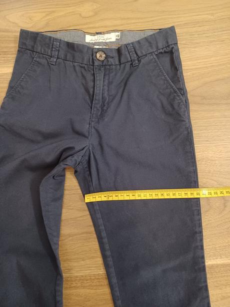 Tmavomodré elegantné nohavice 128 pekná sýta farba, h&m,128