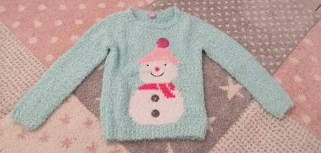 Mentolový pulovrík so snehuliačikom, dopodopo,116