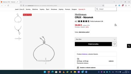 Náramok/retiazka s krížikom na ruku 2, 