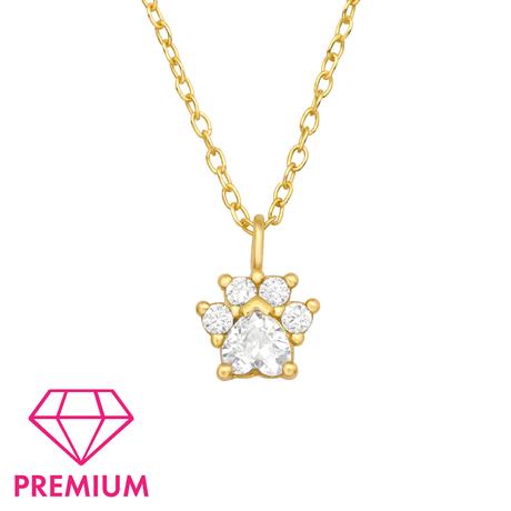 Detský strieborný náhrdelník labka, 