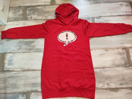 Predĺžená mikina s flitrovou aplikáciou., bonprix,170