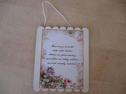 Ceduľka na zavesenie domov je miesto...,